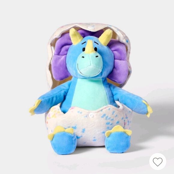Nwt 9.5" Purple Dino Triceratops in Egg Stuffed EasterAnimal Plush- Gigglescape - Picture 1 of 8